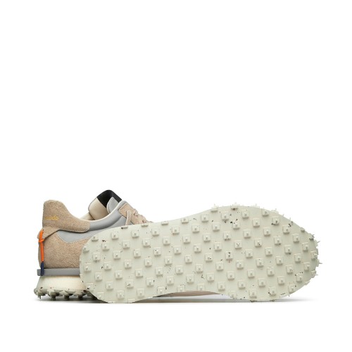 Barracuda Beige and Black Suede Sneakers.