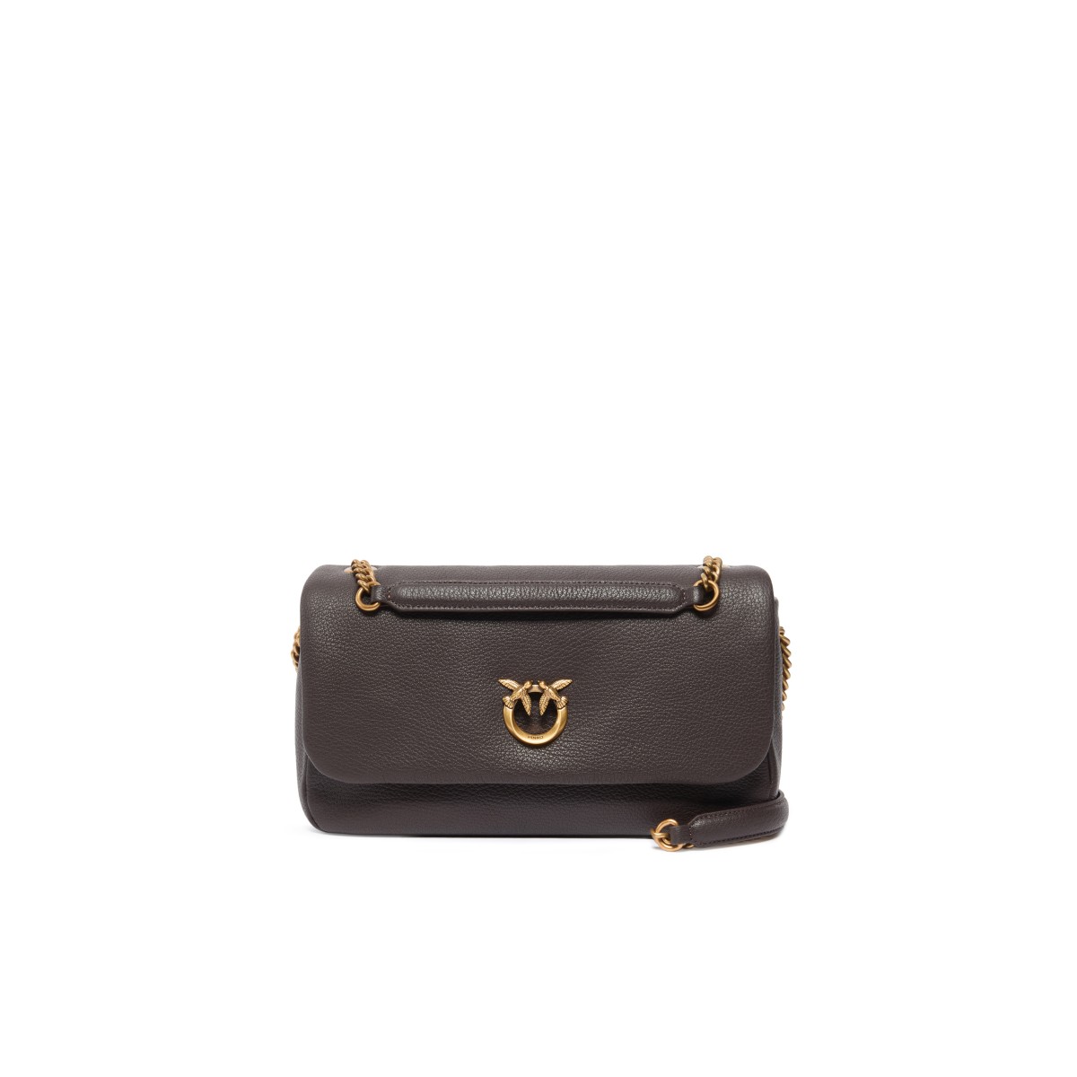 Pinko Dark Brown Leather Love Bag.