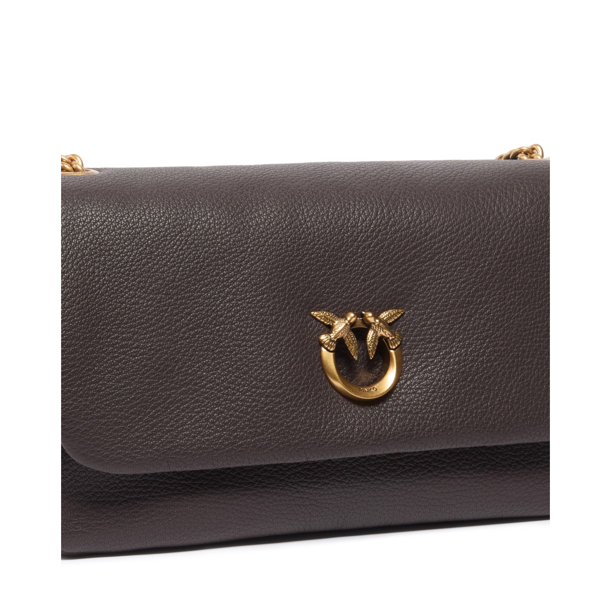 Pinko Dark Brown Leather Love Bag.