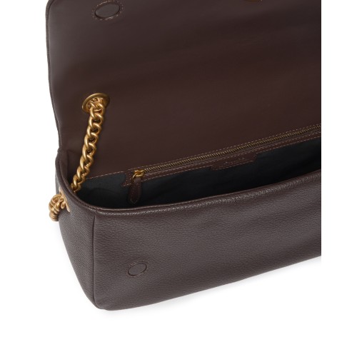 Pinko Dark Brown Leather Love Bag.
