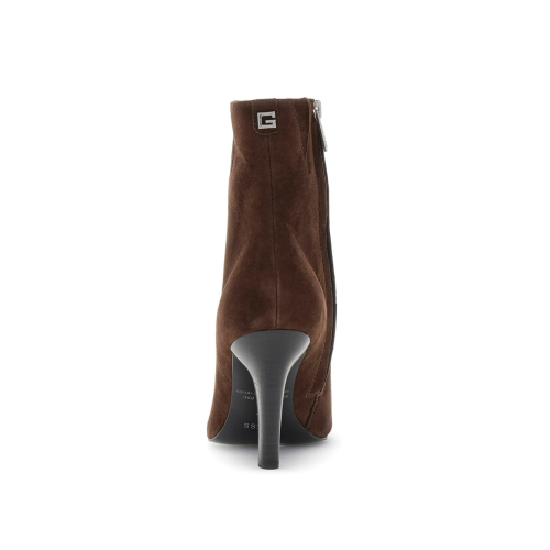 Guess Brown Suede Pointed-Toe Ankle Boots.
