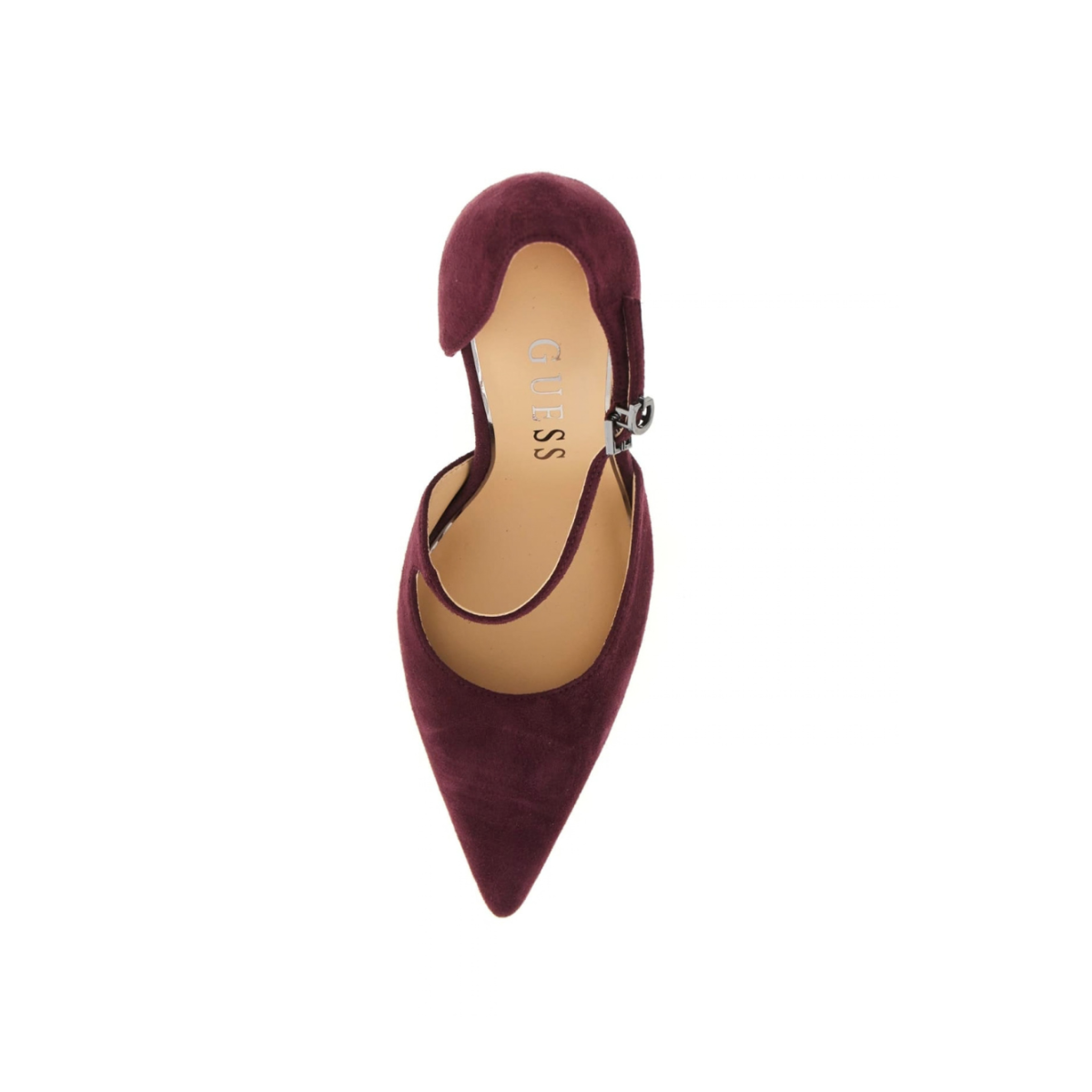 Guess Burgundy Suede Mary Jane Pumps.