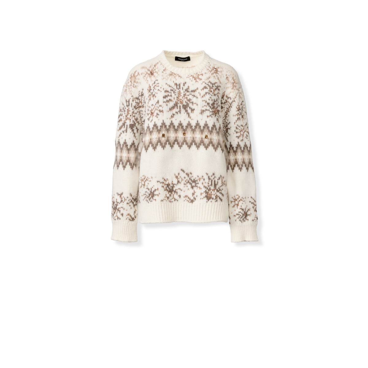 Fabiana Filippi Ivory Fair Isle Sweater.