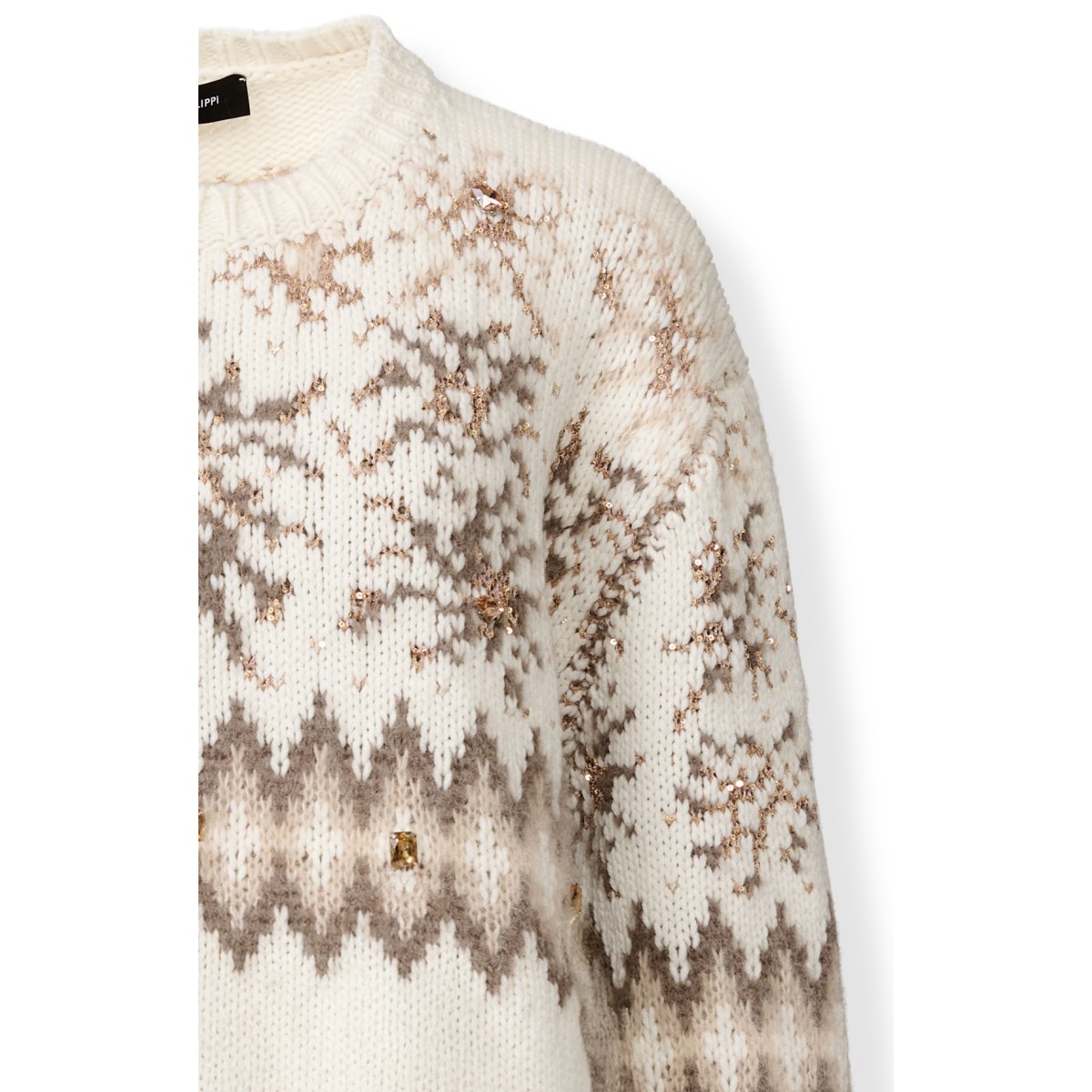 Fabiana Filippi Ivory Fair Isle Sweater.