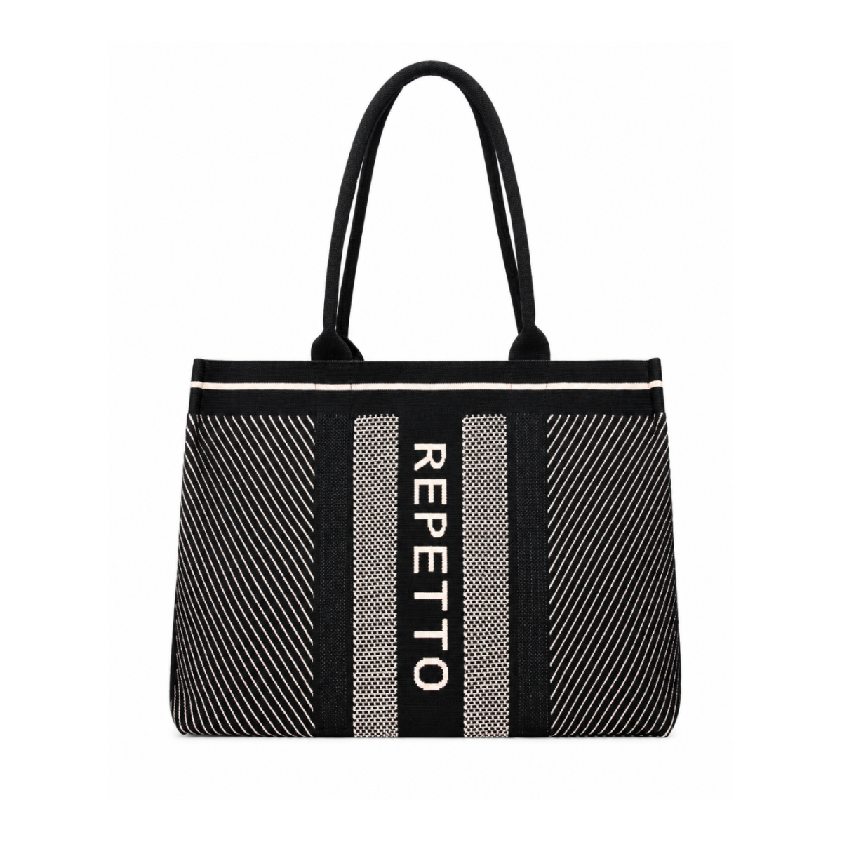 Repetto Black and White Woven Tote Bag.