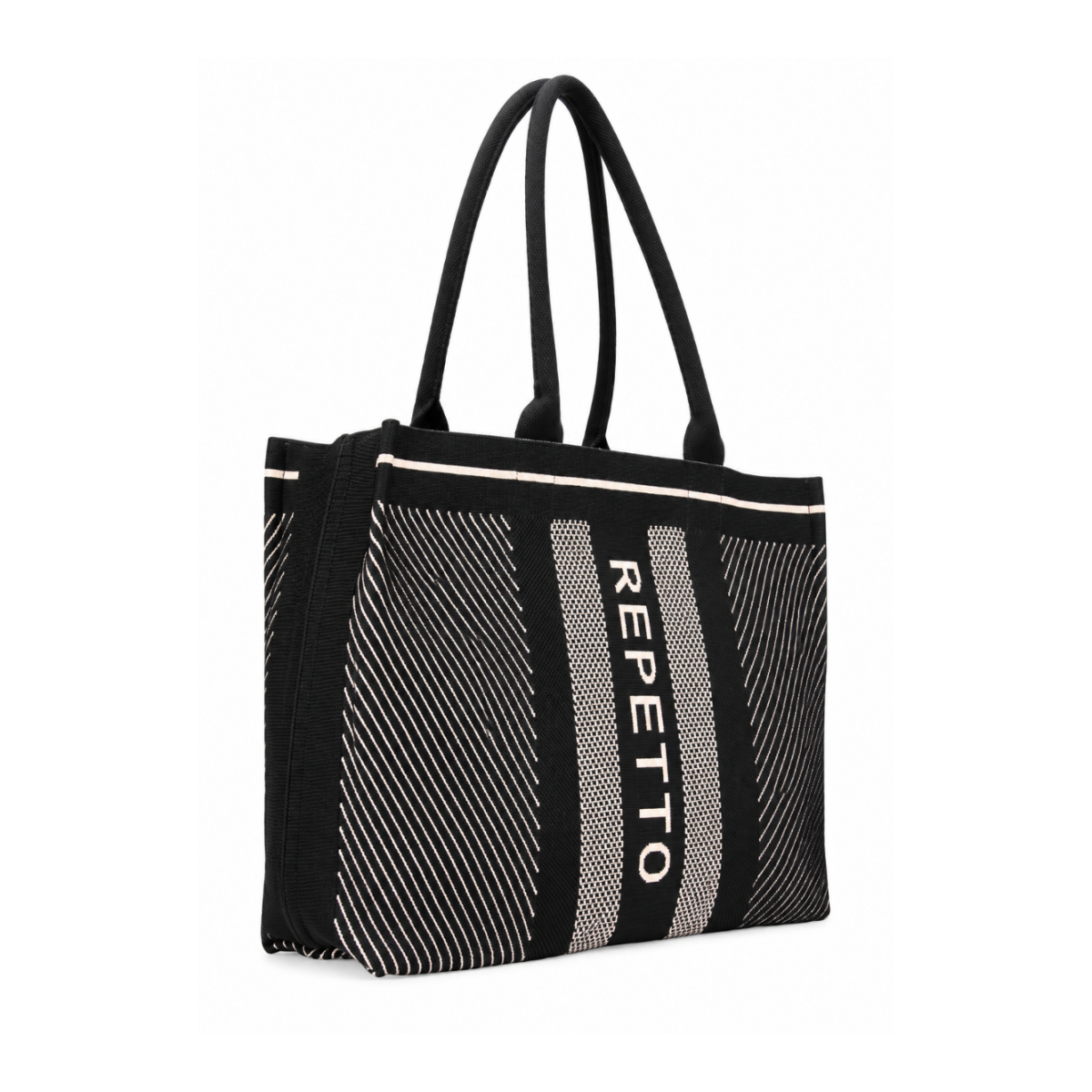 Repetto Black and White Woven Tote Bag.