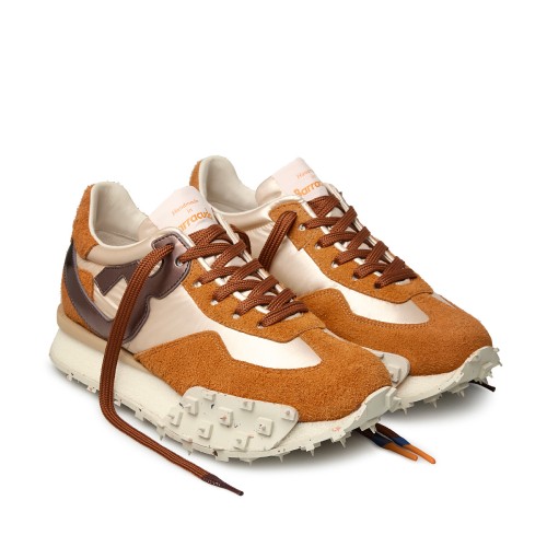 Barracuda Brown and White Suede Sneakers. 2