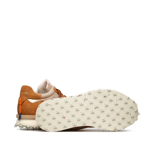 Barracuda Brown and White Suede Sneakers.