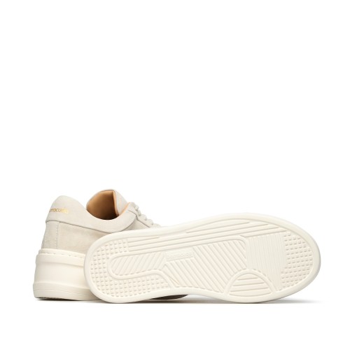 Barracuda White Leather Platform Sneakers.