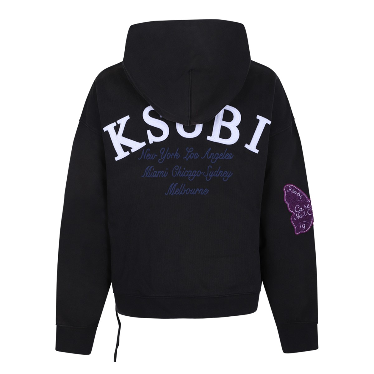 Ksubi Black Graphic Patch Zip Hoodie.