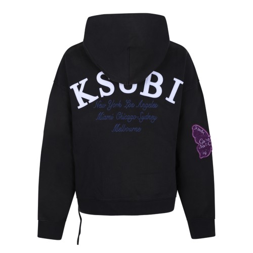 Ksubi Black Graphic Patch Zip Hoodie.