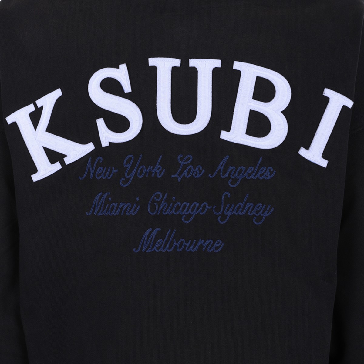 Ksubi Black Graphic Patch Zip Hoodie.