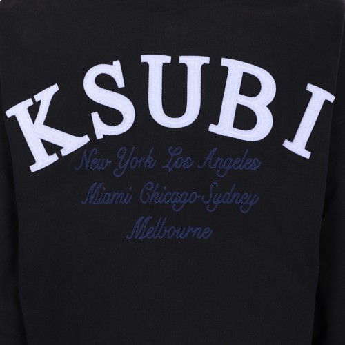 Ksubi Black Graphic Patch Zip Hoodie.
