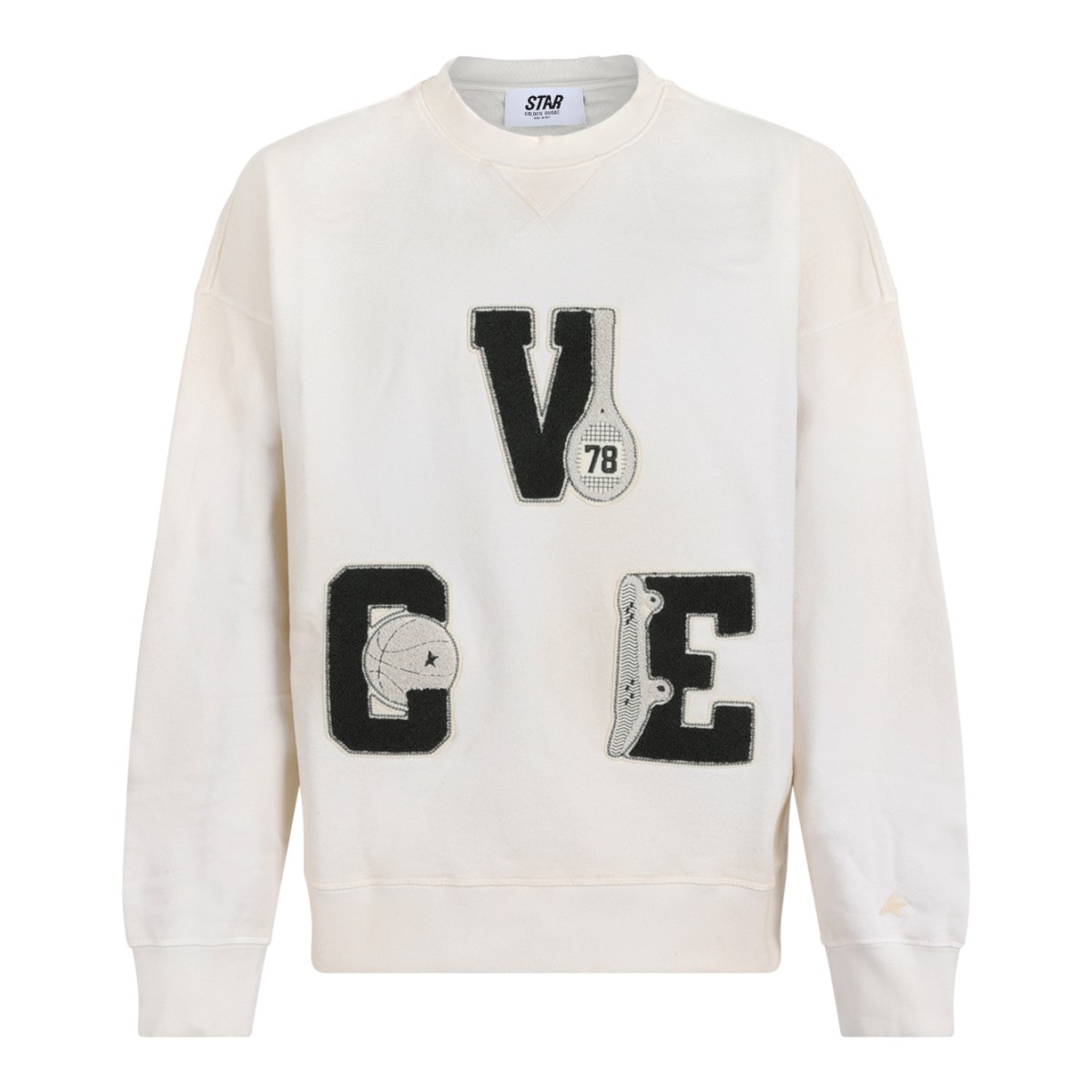 Golden Goose White Graphic Logo Sweatshirt.
