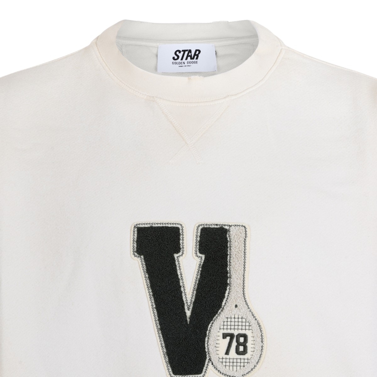 Golden Goose White Graphic Logo Sweatshirt.
