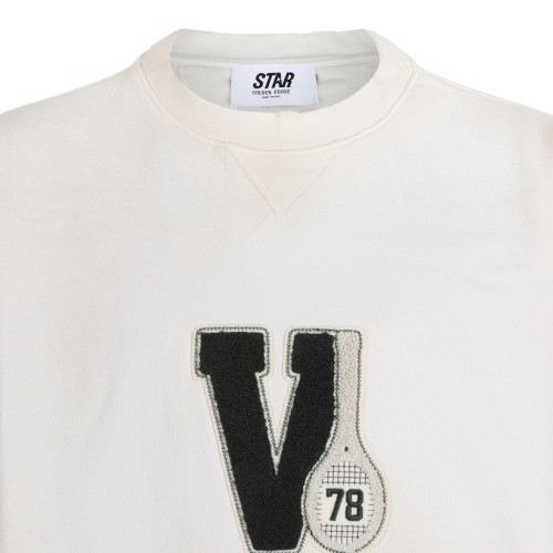 Golden Goose White Graphic Logo Sweatshirt.