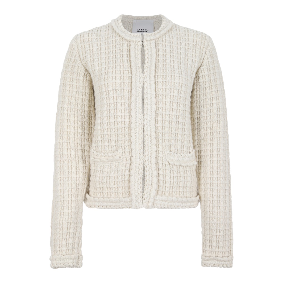 Isabel Marant toile Ivory Textured Knit Cardigan.