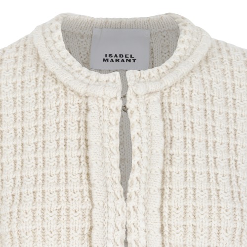 Isabel Marant toile Ivory Textured Knit Cardigan.