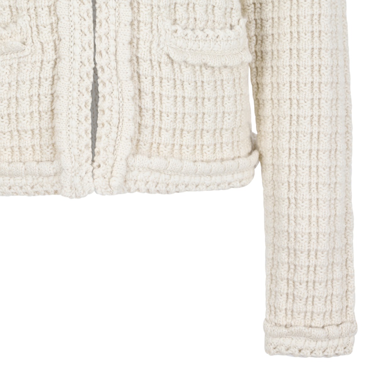 Isabel Marant toile Ivory Textured Knit Cardigan.