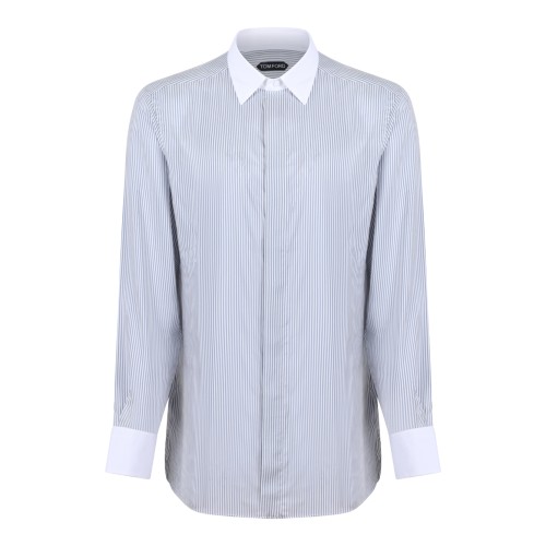 Tom Ford Light Blue Contrast Collar Shirt.