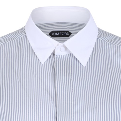 Tom Ford Light Blue Contrast Collar Shirt.
