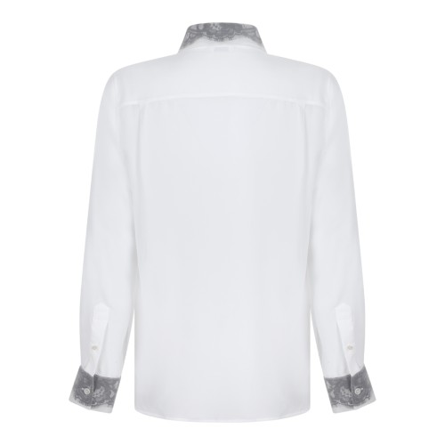 Alexander McQueen White Contrast Collar Shirt. 2