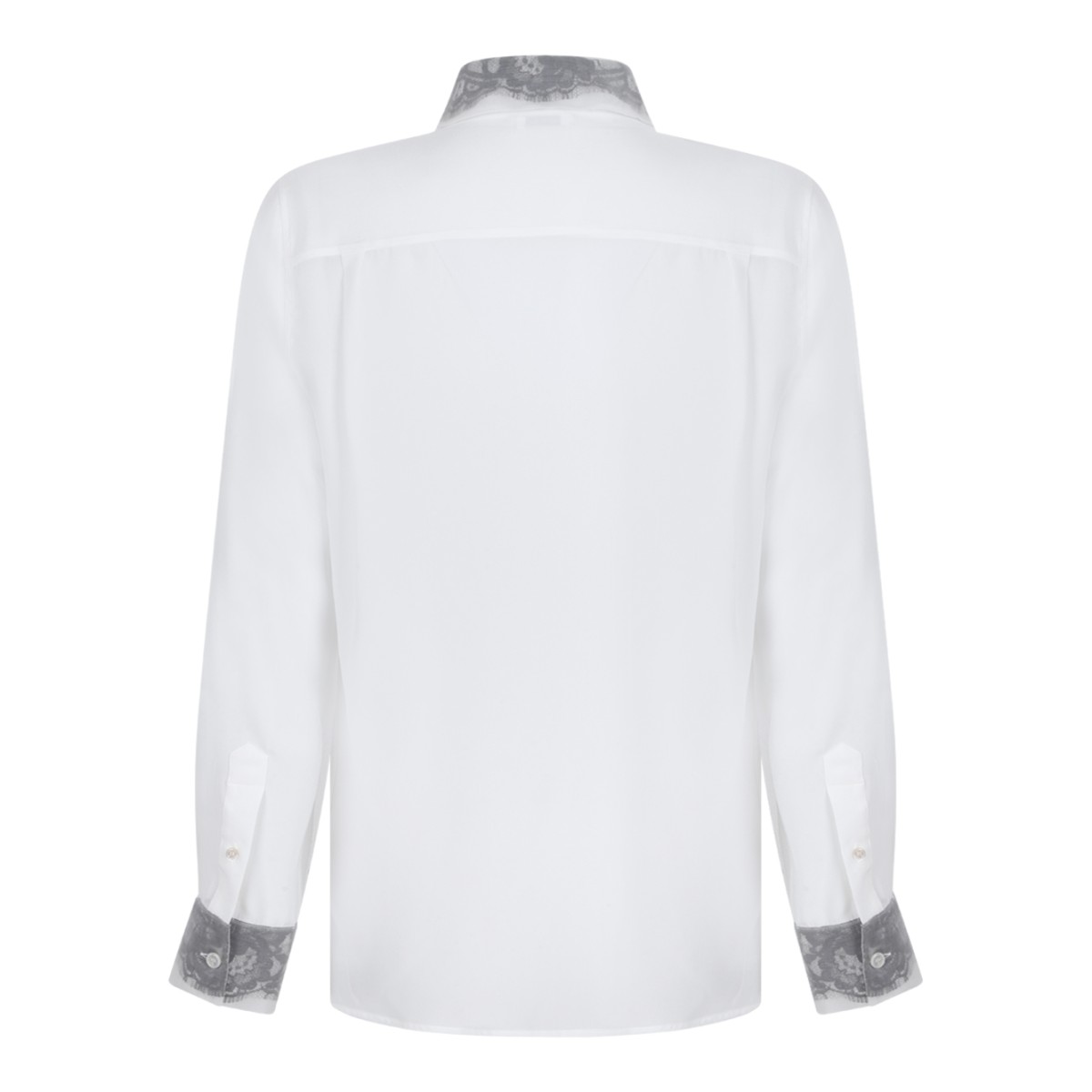 Alexander McQueen White Contrast Collar Shirt.