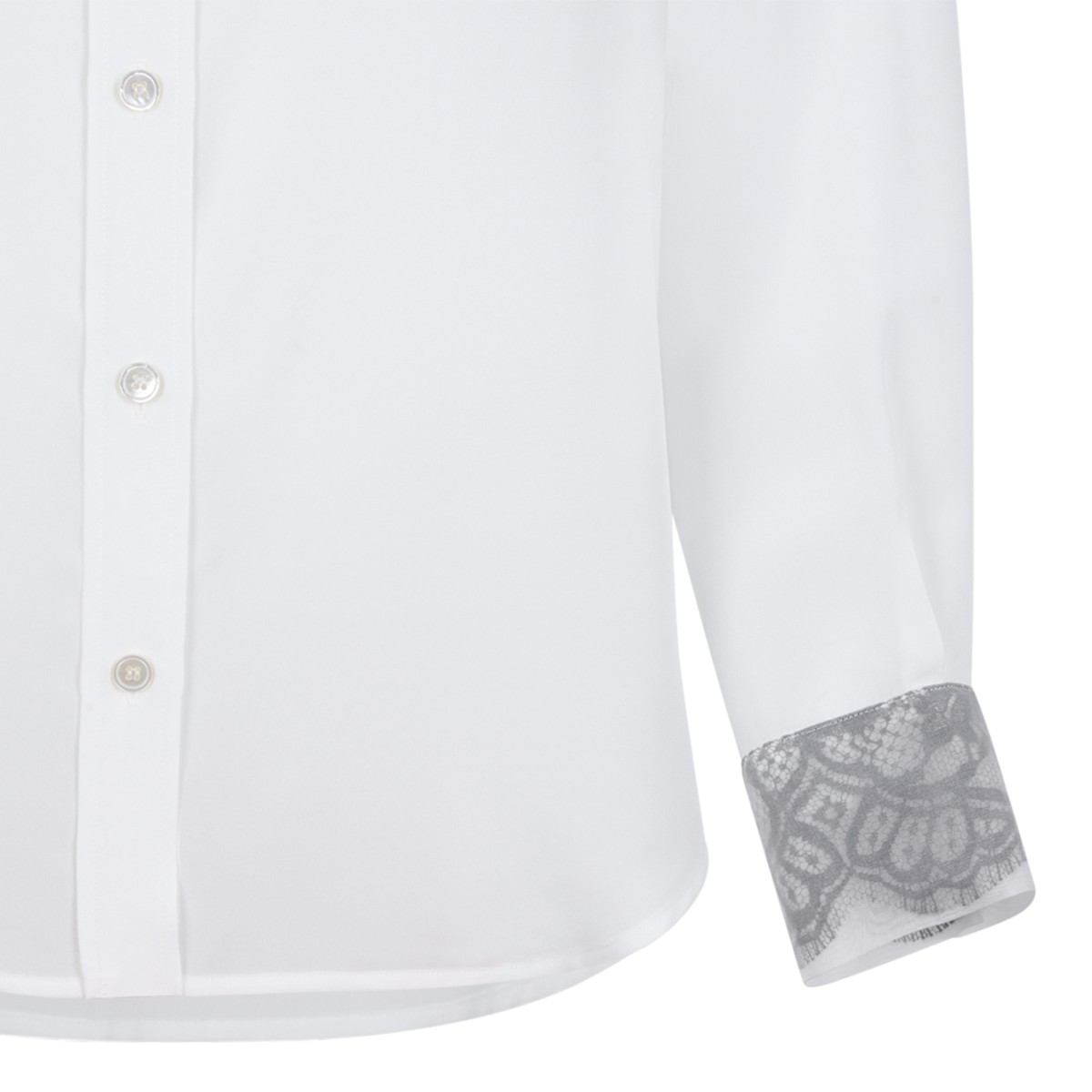 Alexander McQueen White Contrast Collar Shirt.