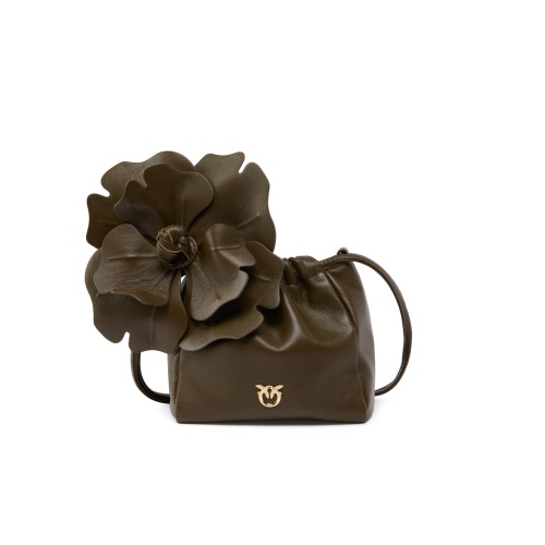 Pinko Brown Flower-Detail Mini Bag.