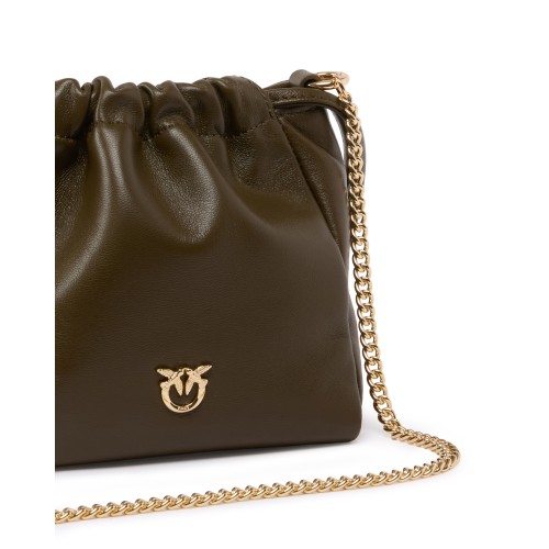 Pinko Brown Flower-Detail Mini Bag.