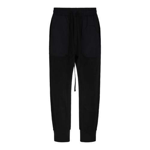 Thom Krom Black Drop-Crotch Jogger Trousers. 2