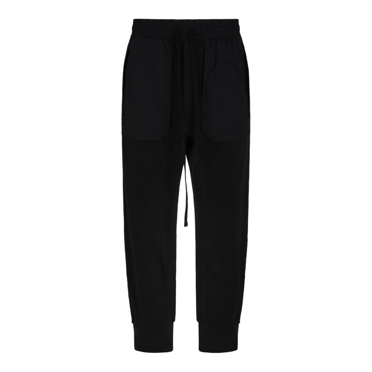 Thom Krom Black Drop-Crotch Jogger Trousers.