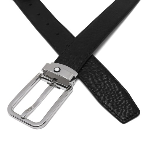 Montblanc Black Leather Belt. 2