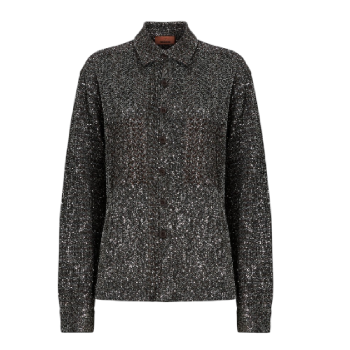 Missoni Grey Textured Knit Polo Shirt.