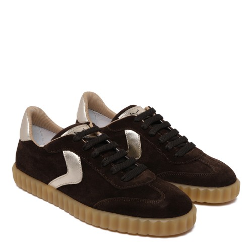 Voile Blanche Brown Suede Low-Top Sneakers.