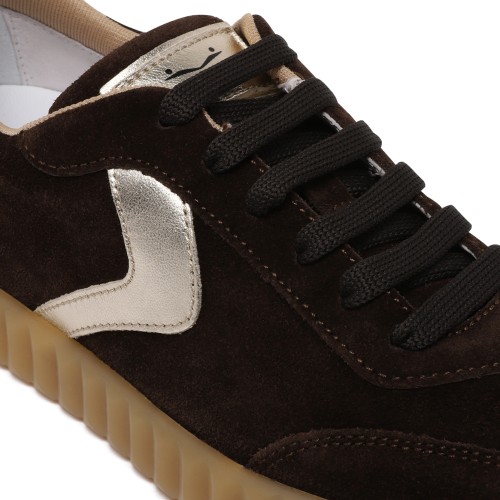 Voile Blanche Brown Suede Low-Top Sneakers.