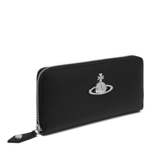 Vivienne Westwood Black Orb Zip-Around Wallet.