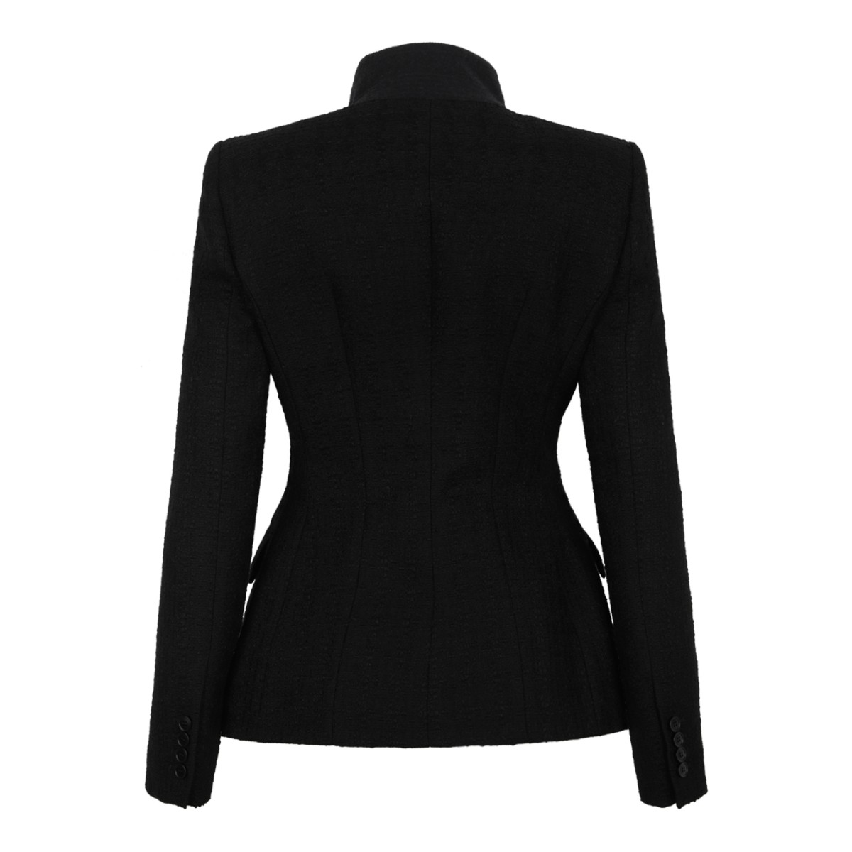 Alexander McQueen Black Asymmetric Tailored Blazer.