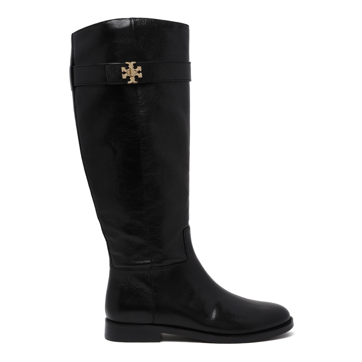Tory Burch Black Leather Knee-High Boots.