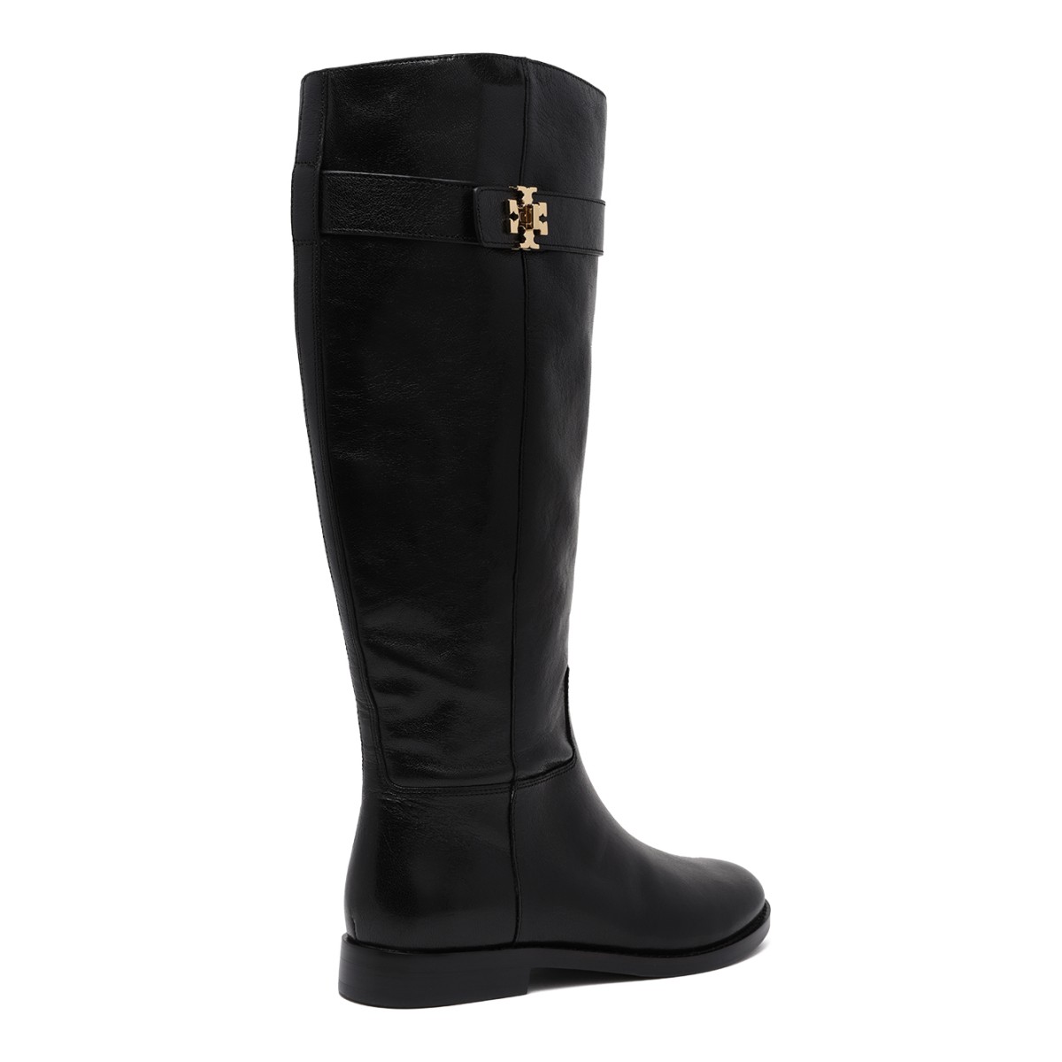Tory Burch Black Leather Knee-High Boots.