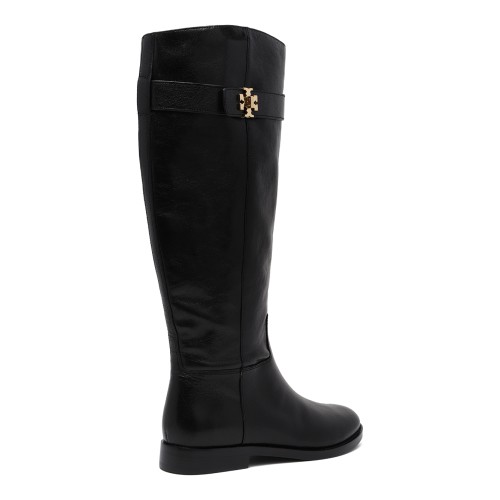 Tory Burch Black Leather Knee-High Boots.