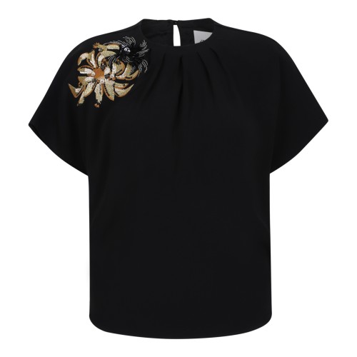 Isabel Marant Black Embellished Shoulder Top.