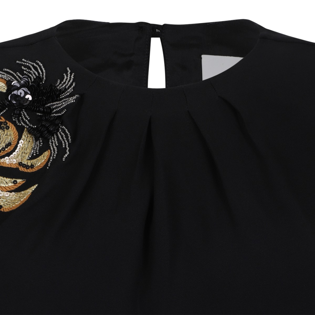 Isabel Marant Black Embellished Shoulder Top.