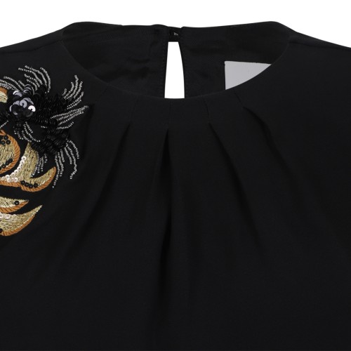 Isabel Marant Black Embellished Shoulder Top.