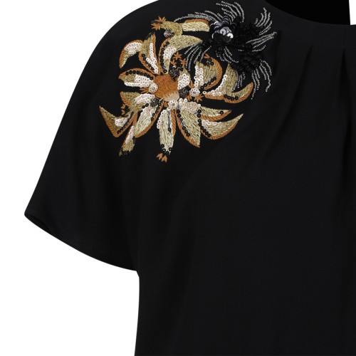 Isabel Marant Black Embellished Shoulder Top.