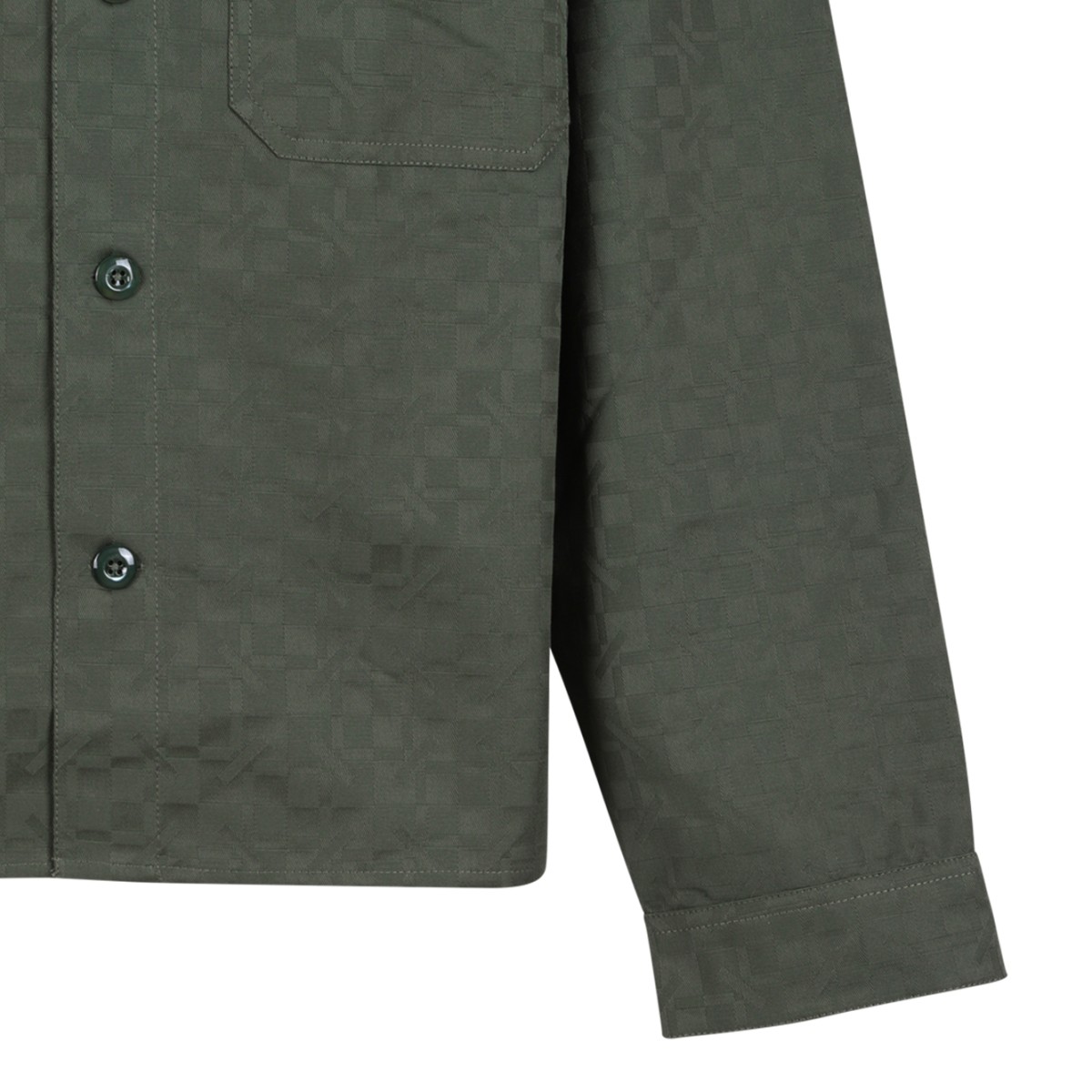Kenzo Khaki Green Utility Overshirt.