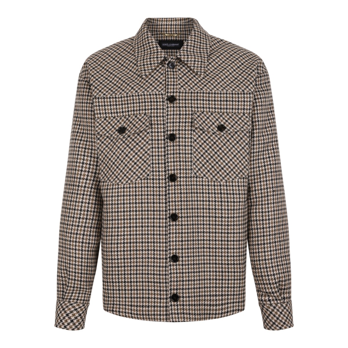 Dolce & Gabbana Brown Check Overshirt.