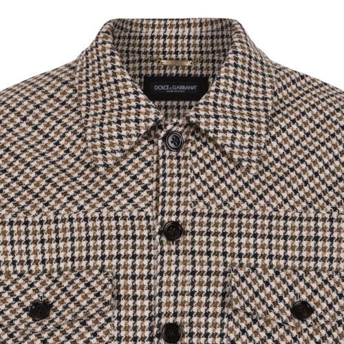 Dolce & Gabbana Brown Check Overshirt.