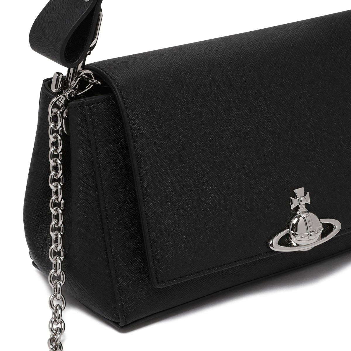 Vivienne Westwood Black Orb Shoulder Bag.