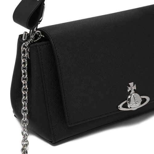 Vivienne Westwood Black Orb Shoulder Bag.
